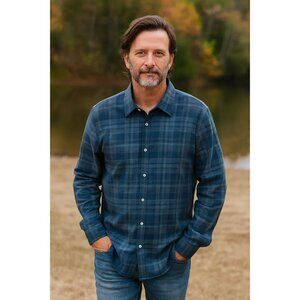 John Varvatos XL Men's Blue stripe Long Sleeve Shirt